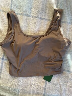 HALARA Taupe Cropped Scoop Tank Top